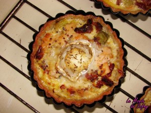 Tarte poireau, saumon, chèvre