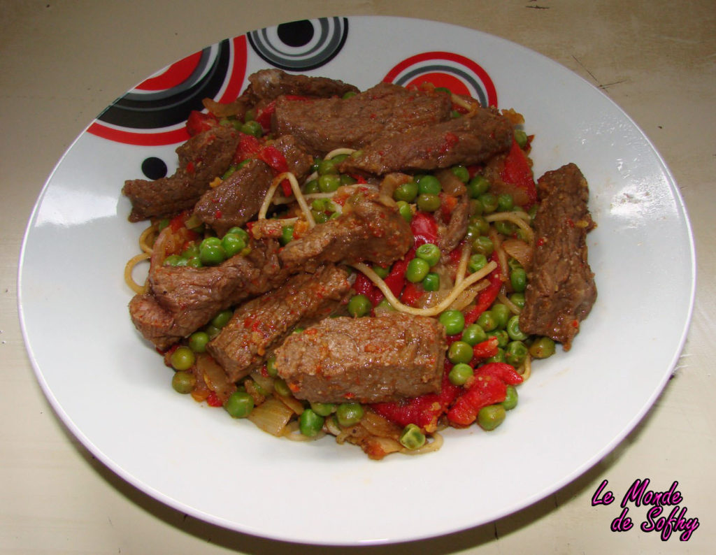 Recette de nouilles chinoises sautées au boeuf
